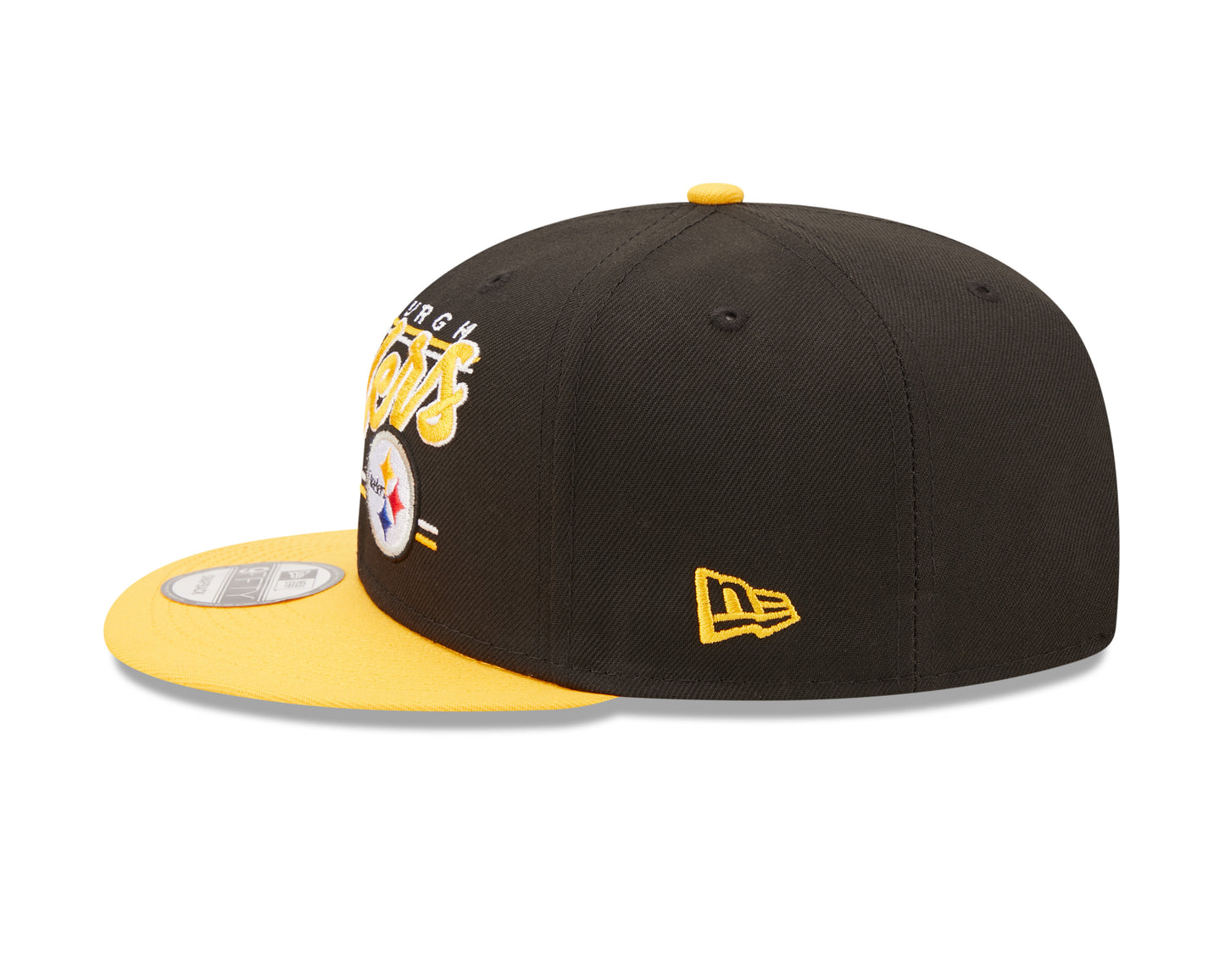 Pittsburgh Steelers NFL New Era Team Script 9FIFTY Snapback Hat - Black
