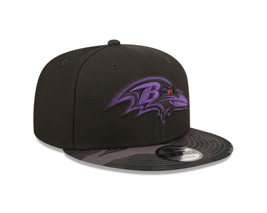 Baltimore Ravens NFL New Era Camo Vize 9FIFTY Snapback Hat - Black