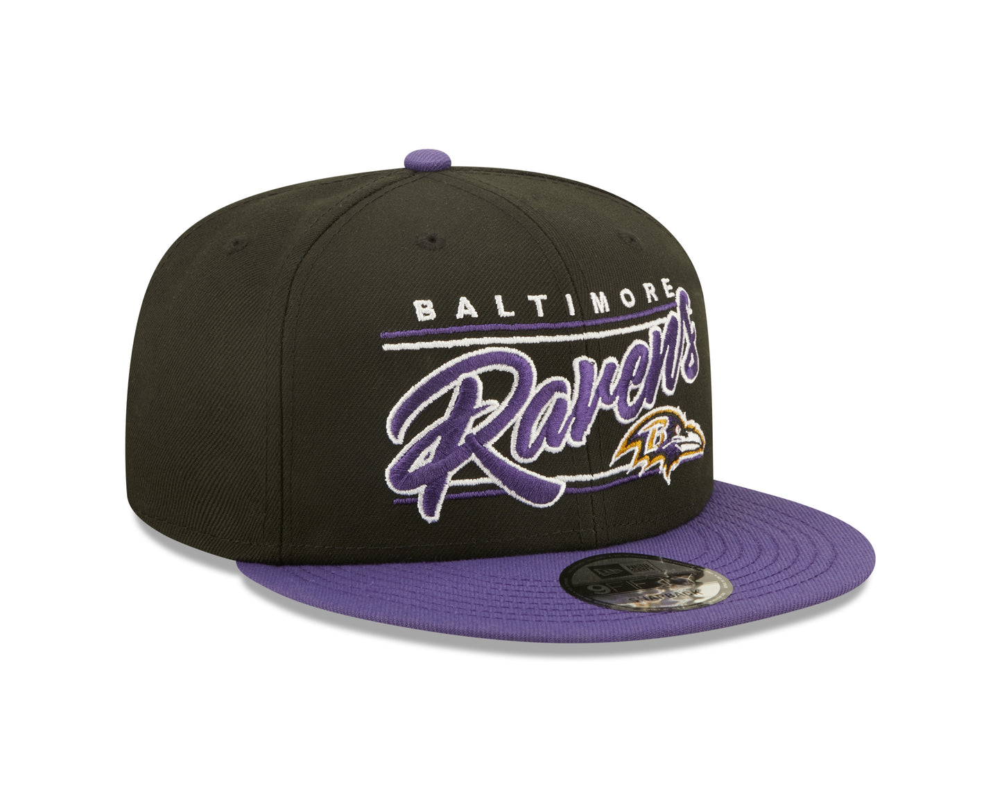 Baltimore Ravens NFL New Era Team Script 9FIFTY Snapback Hat - Black