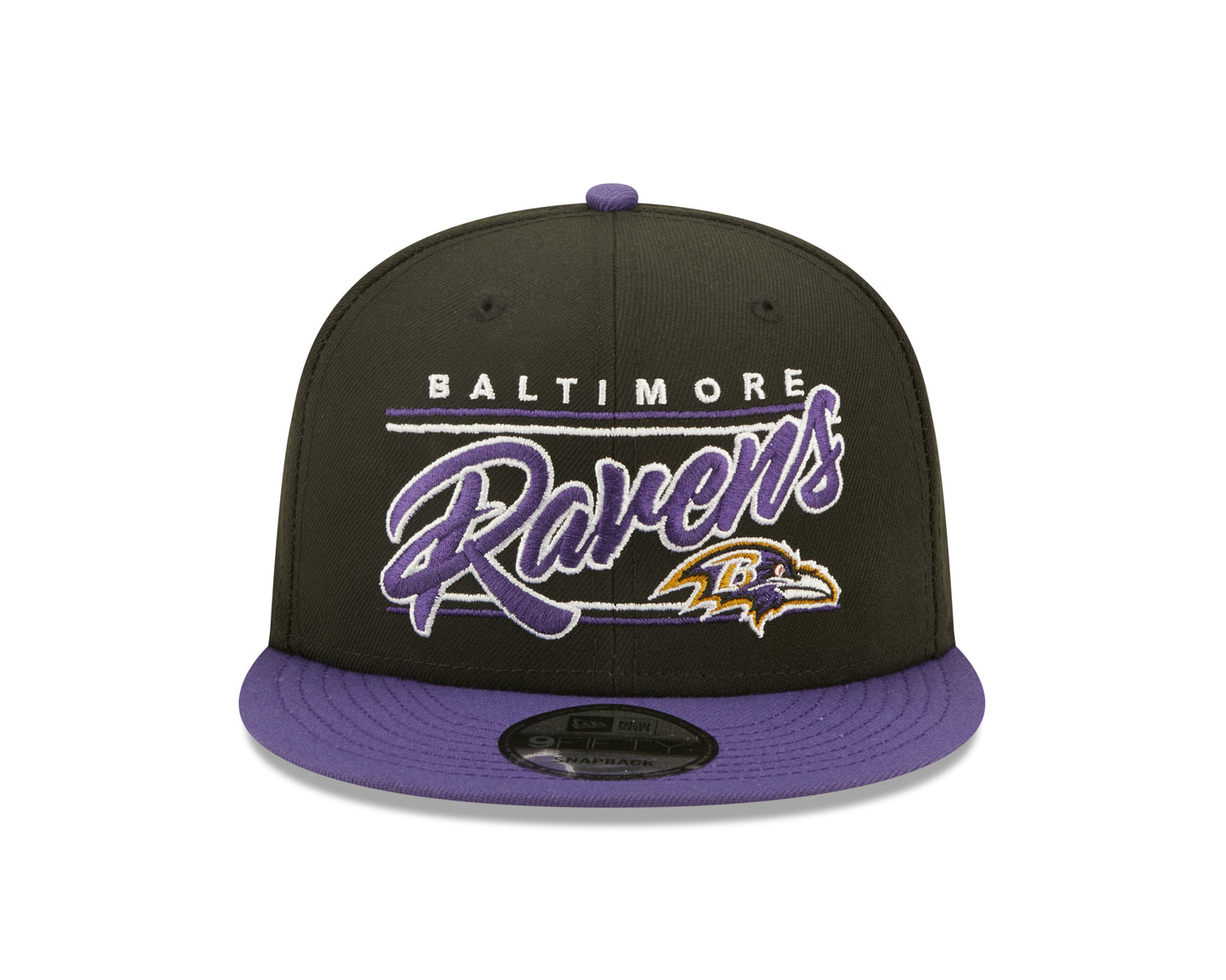 Baltimore Ravens NFL New Era Team Script 9FIFTY Snapback Hat - Black