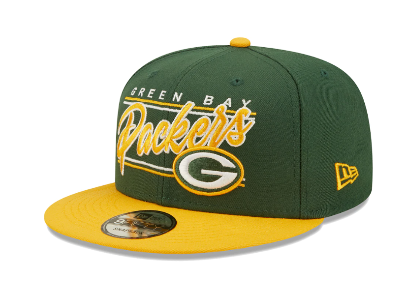Green Bay Packers NFL New Era Team Script 9FIFTY Snapback Hat - Green