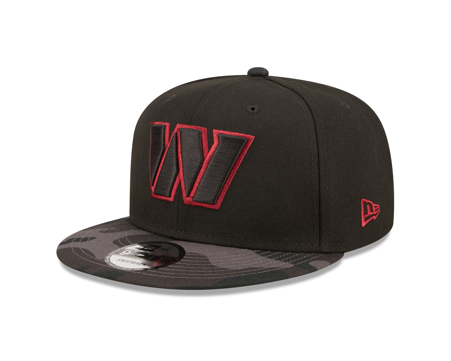 Washington Commanders NFL New Era Camo Vize 9FIFTY Snapback Hat - Black