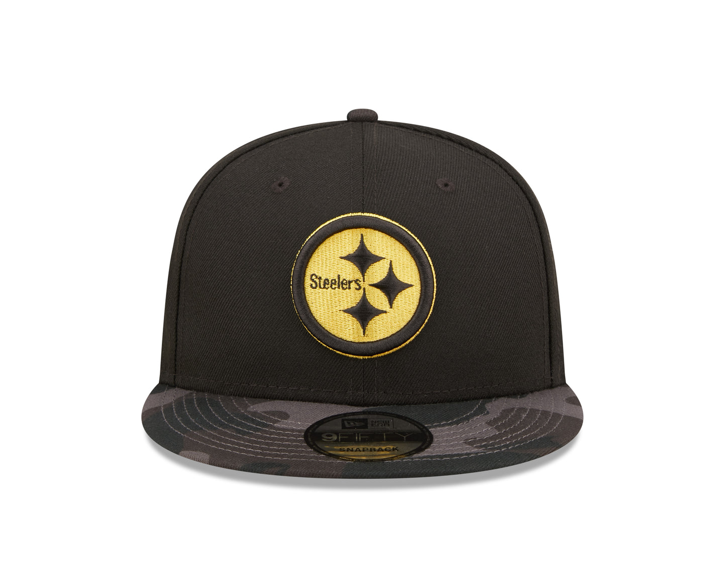 Pittsburgh Steelers NFL New Era Camo Vize 9FIFTY Snapback Hat - Black