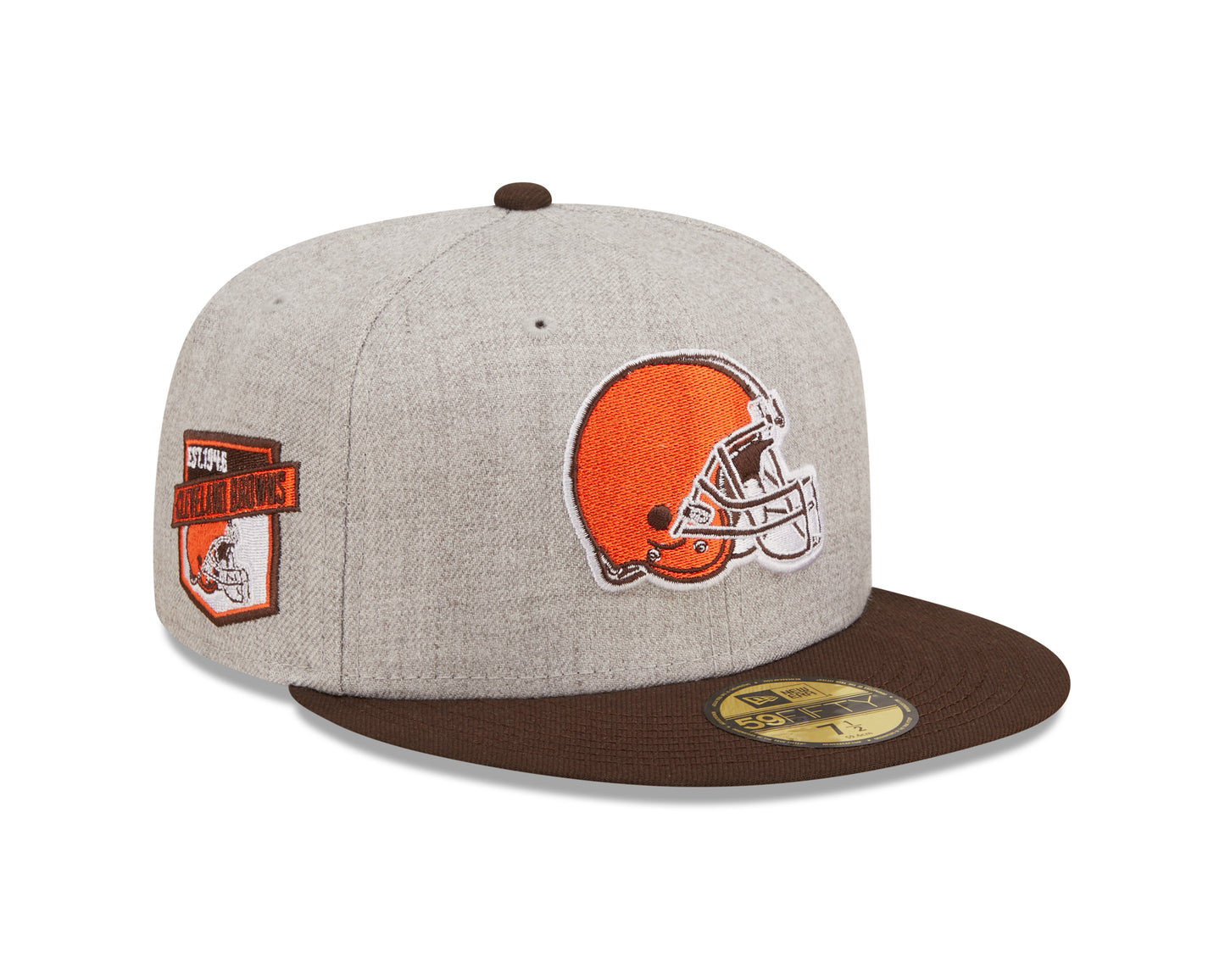 Cleveland Browns New Era Establish Year Heather Side Patch 59FIFTY Fitted Hat