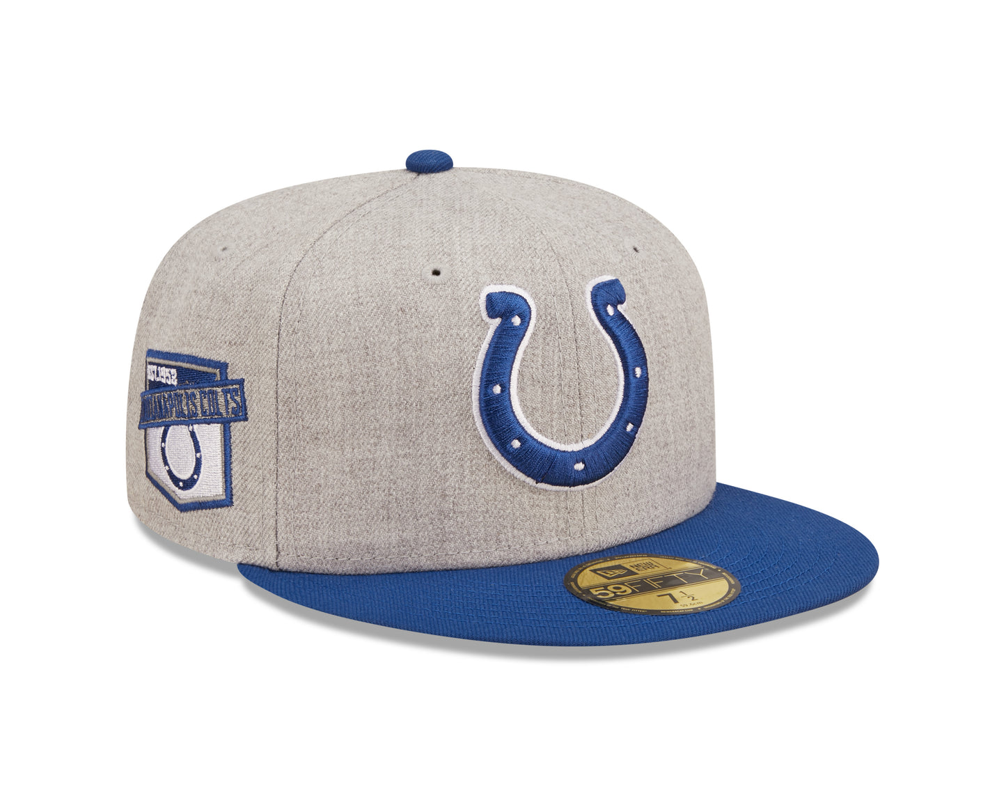 Indianapolis Colts New Era Establish Year Heather Side Patch 59FIFTY Fitted Hat