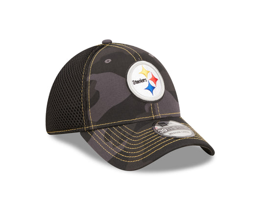 Pittsburgh Steelers New Era Neo Black Camo 39THIRTY Flex Hat