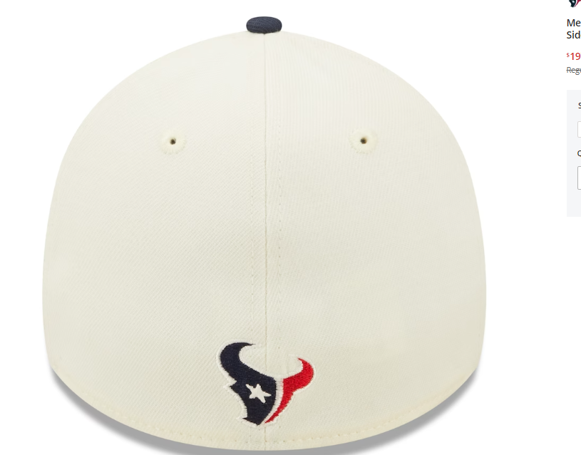 Houston Texans New Era Sideline Banner Cream 39Thirty Flex Fit Hat