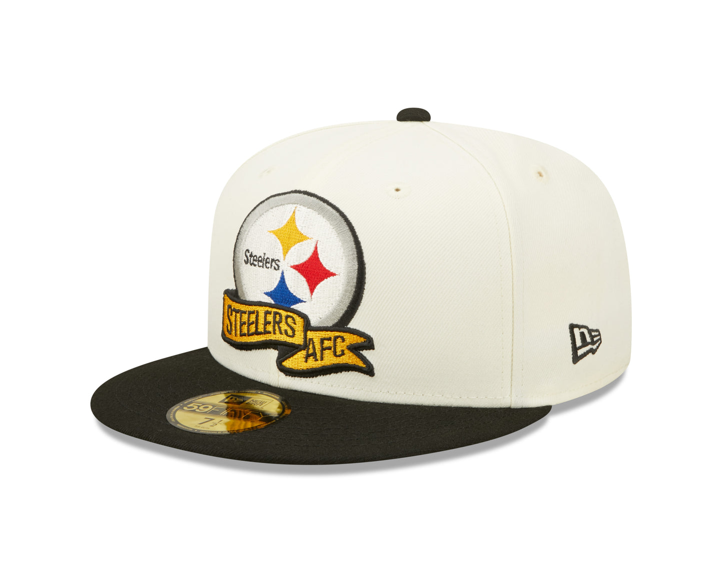 Pittsburgh Steelers New Era  NFL Sideline 59fifty Fitted Hat- Cream