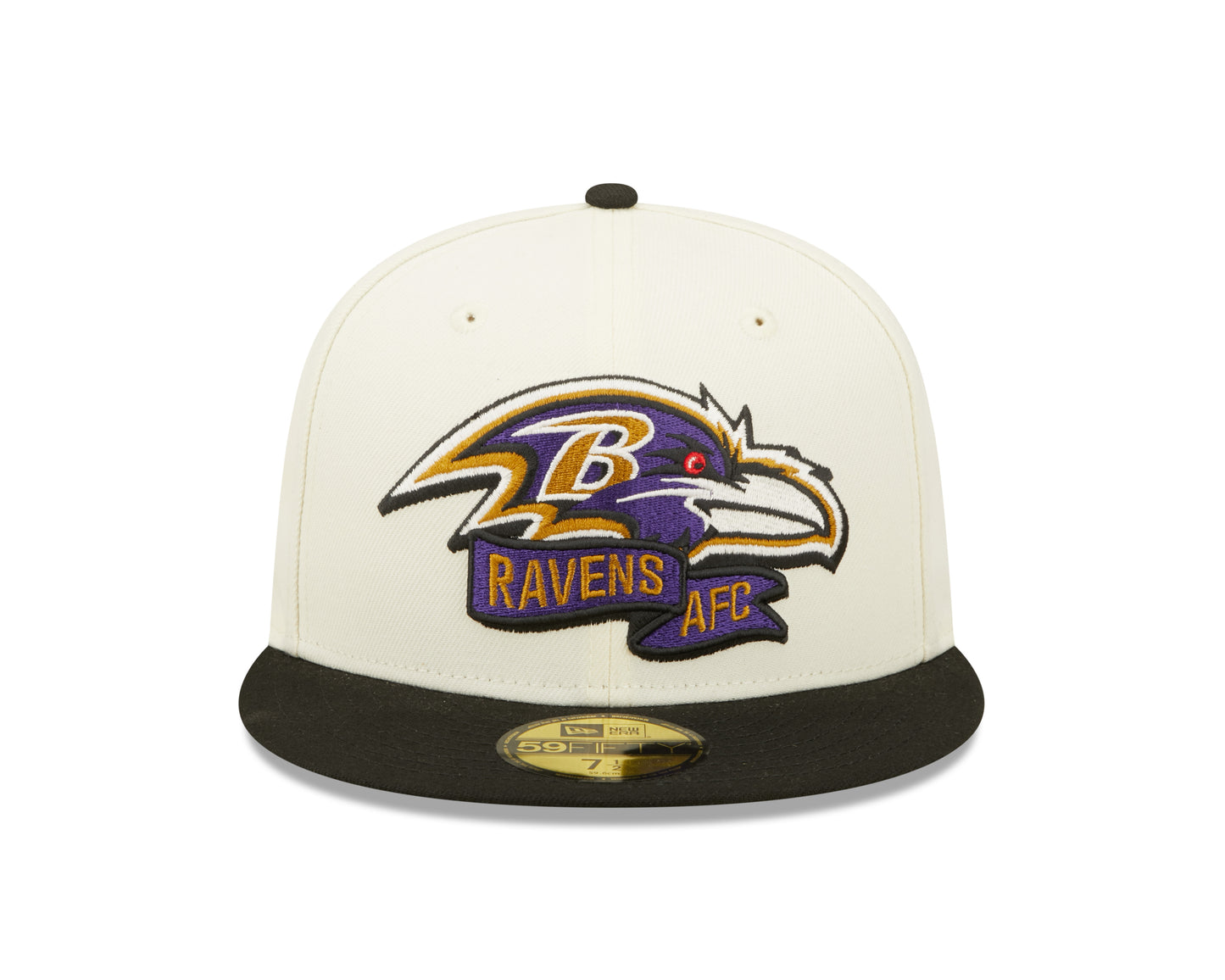Baltimore Ravens New Era NFL Sideline 59fifty Fitted Hat- Cream