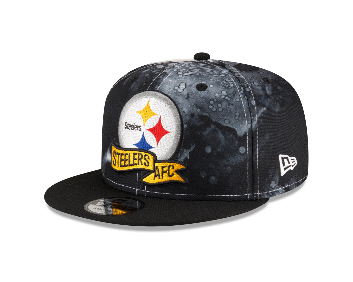 Pittsburgh Steelers Sideline Ink Black & White 9Fifty Snapback Hat