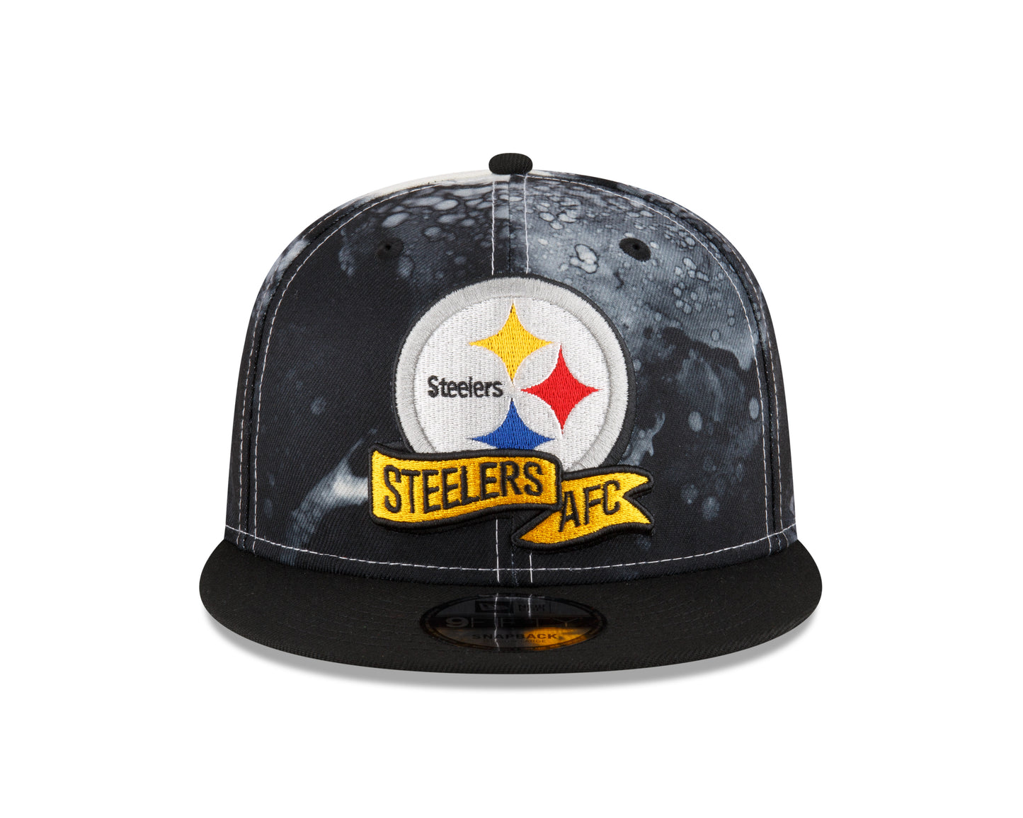 Pittsburgh Steelers Sideline Ink Black & White 9Fifty Snapback Hat