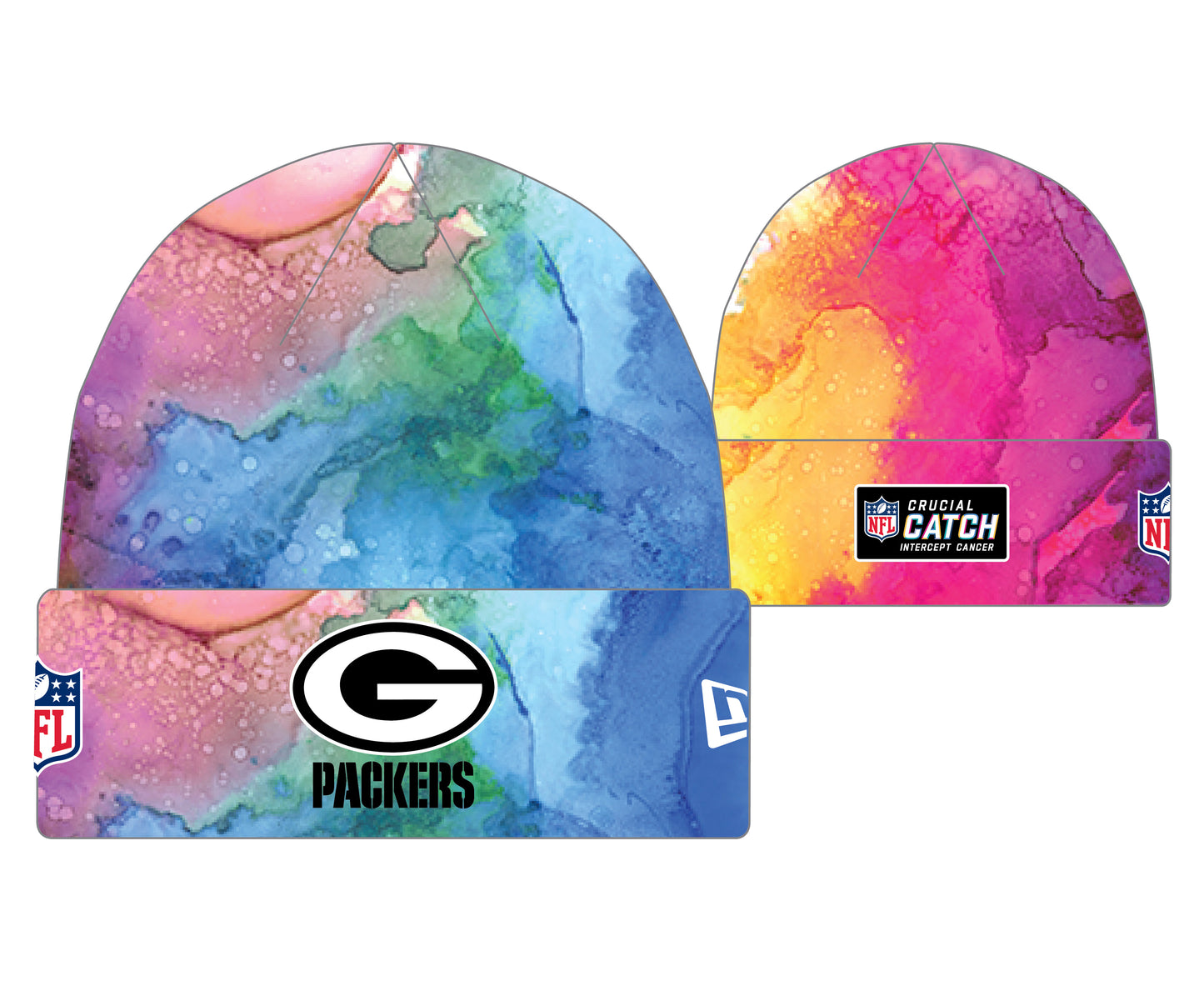 NFL Green Bay Packers New Era Crucial Catch Knit Hat- Pink Ink