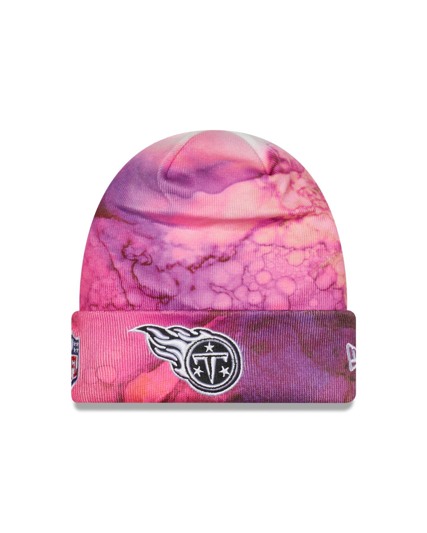 NFL Tennessee Titans New Era Crucial Catch Knit Hat- Pink Ink