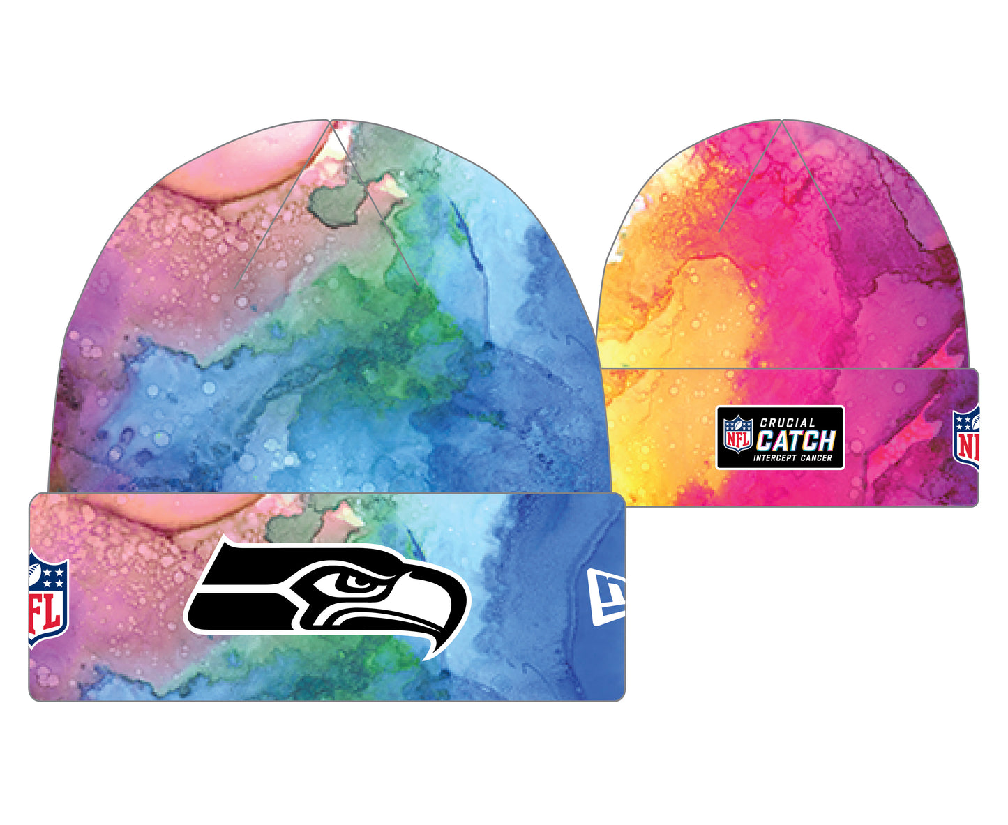 NFL Seattle Seahawks New Era Crucial Catch Knit Hat- Pink Ink