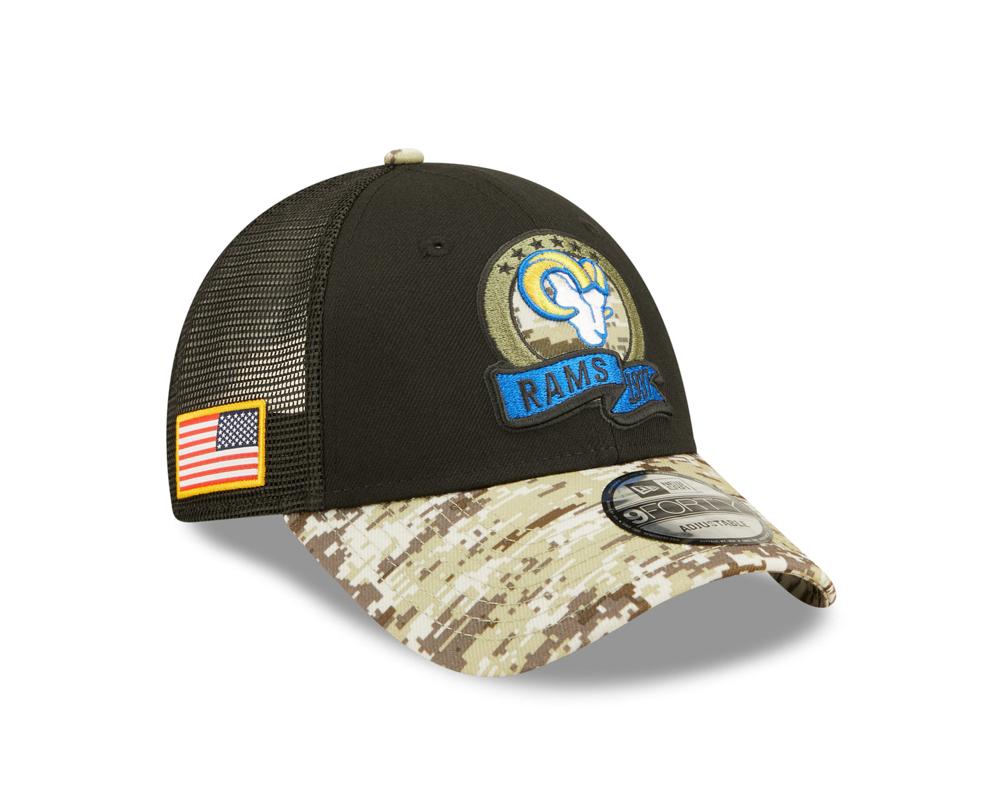 Los Angeles Rams New Era 2022 Salute To Service 9Forty Adjustable Hat