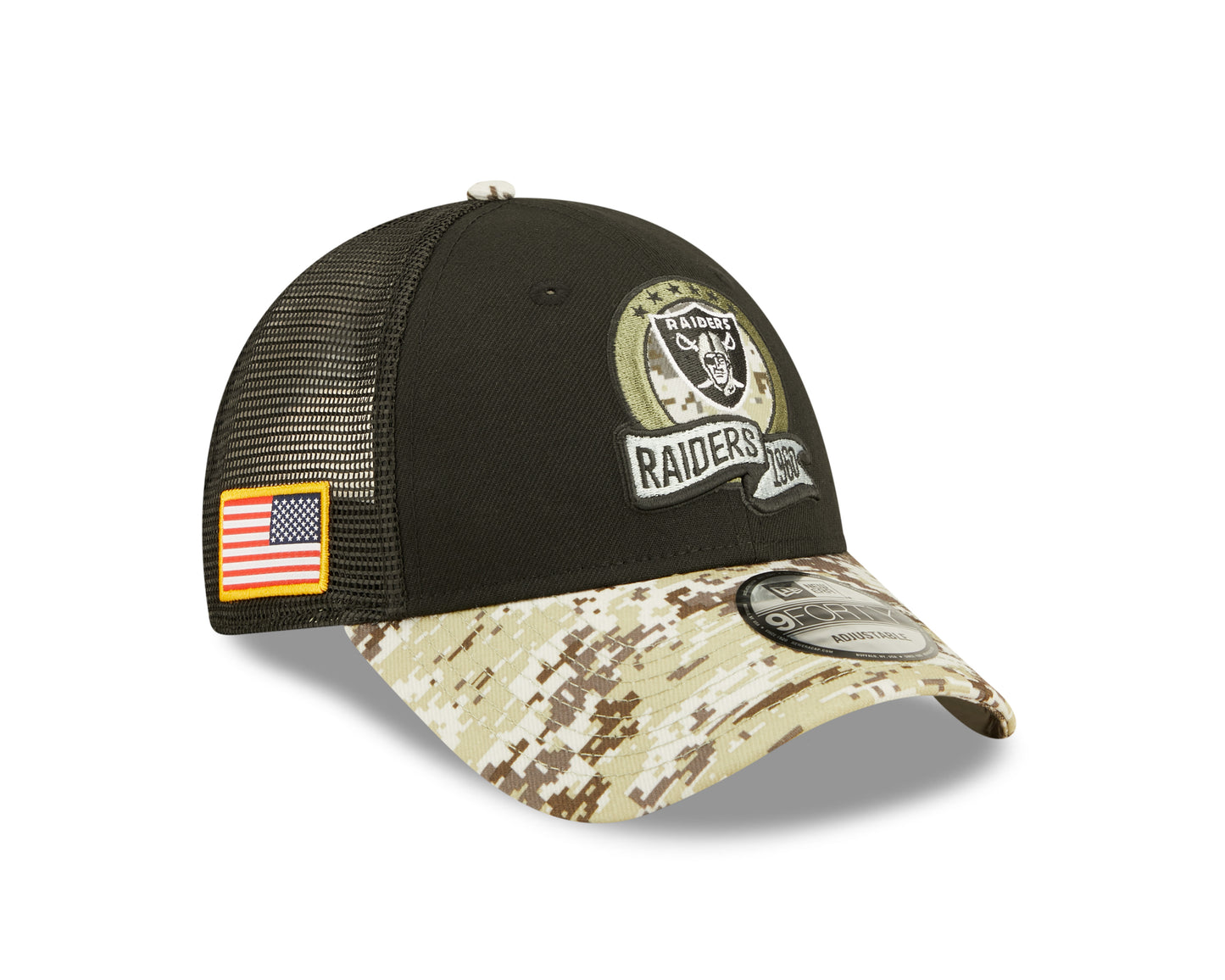 Las Vegas Raiders New Era 2022 Salute To Service 9Forty Adjustable Hat