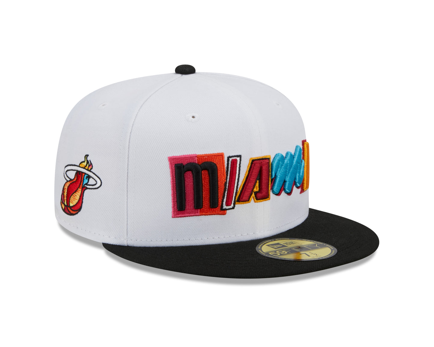 Miami Heat New Era City Edition 59FIFTY Fitted Hat - White