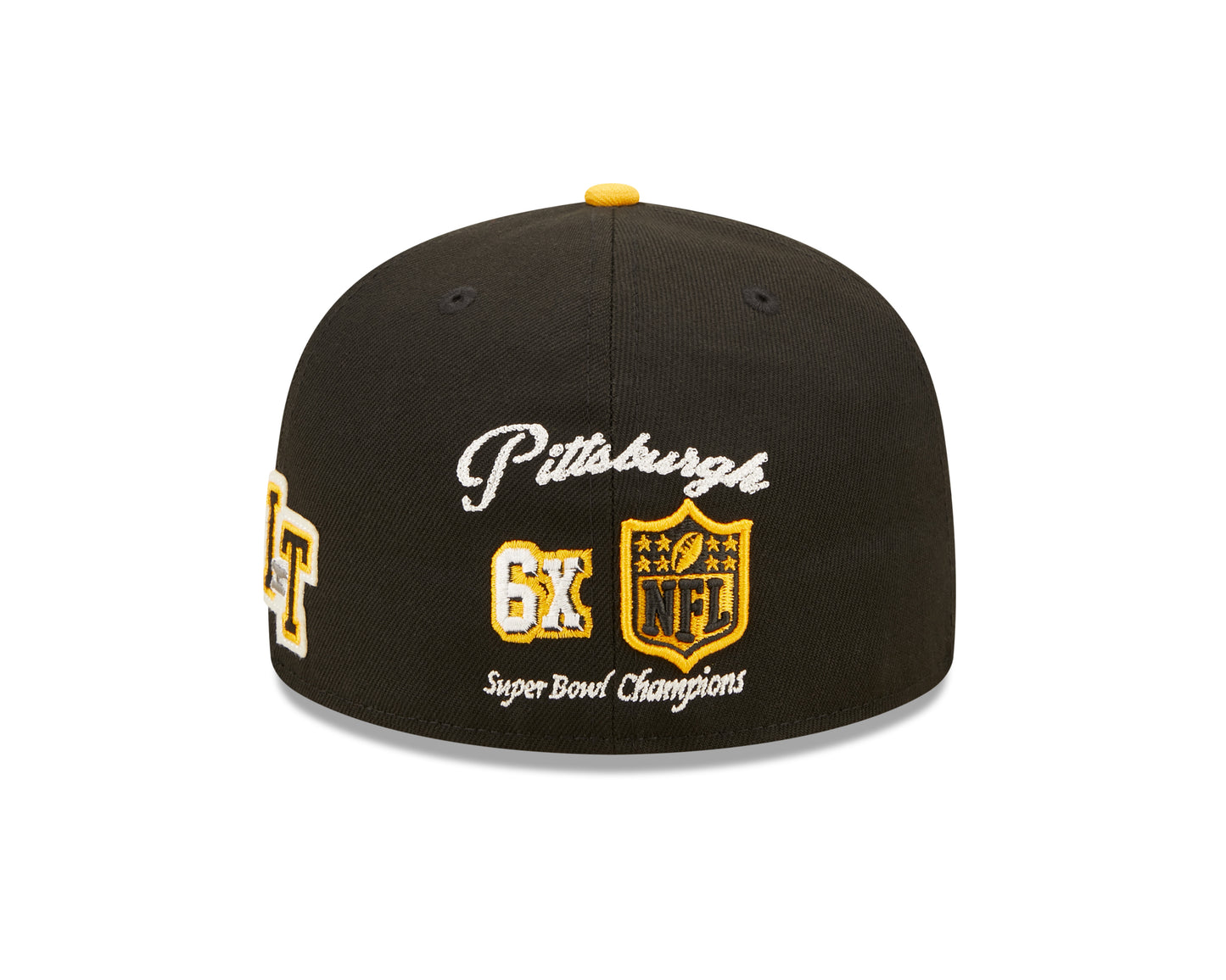 Pittsburgh Steelers New Era Super Bowl Series Letterman 59FIFTY Fitted Hat - Black