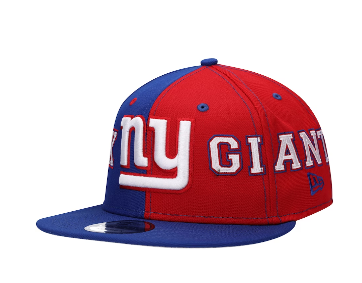 New York Giants New Era Team Split 9FIFTY Snap Back Hat - Red/Blue