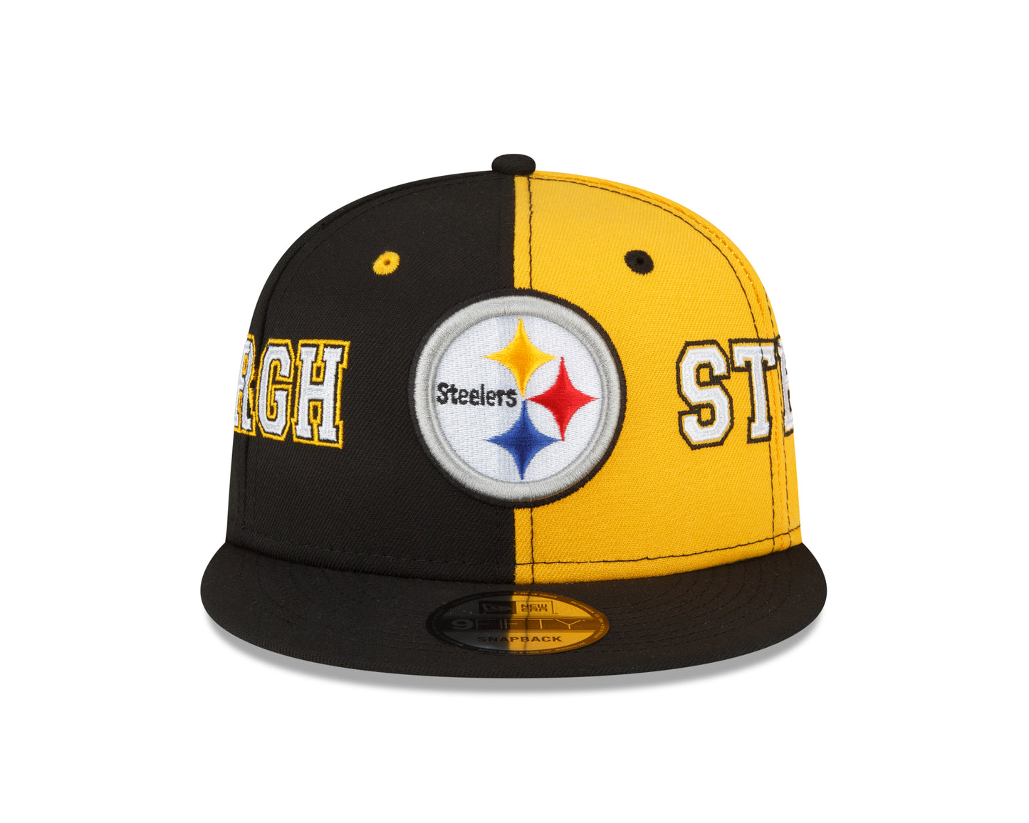 Pittsburgh Steelers New Era Team Split 9FIFTY Snap Back Hat - Yellow/Black