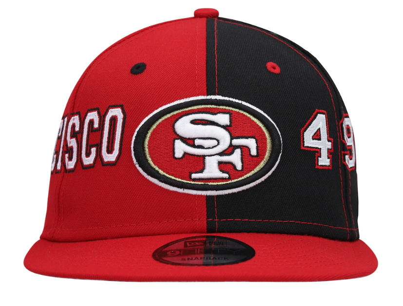San Francisco 49ers New Era Team Split 9FIFTY Snap Back Hat - Red/Black
