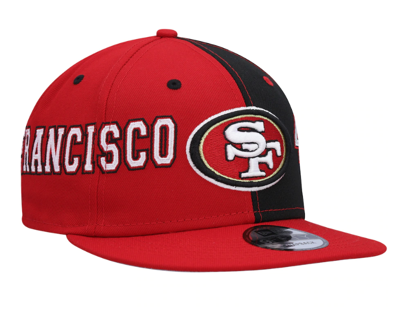 San Francisco 49ers New Era Team Split 9FIFTY Snap Back Hat - Red/Black