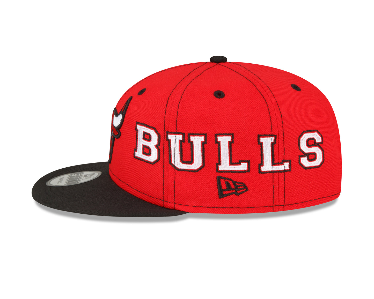 Chicago Bulls New Era Team Split 9FIFTY Snap Back Hat - Black/Red