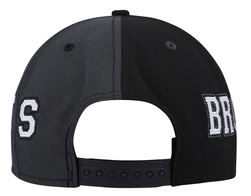 Brooklyn Nets New Era Team Split 9FIFTY Snap Back Hat - Black/Gray