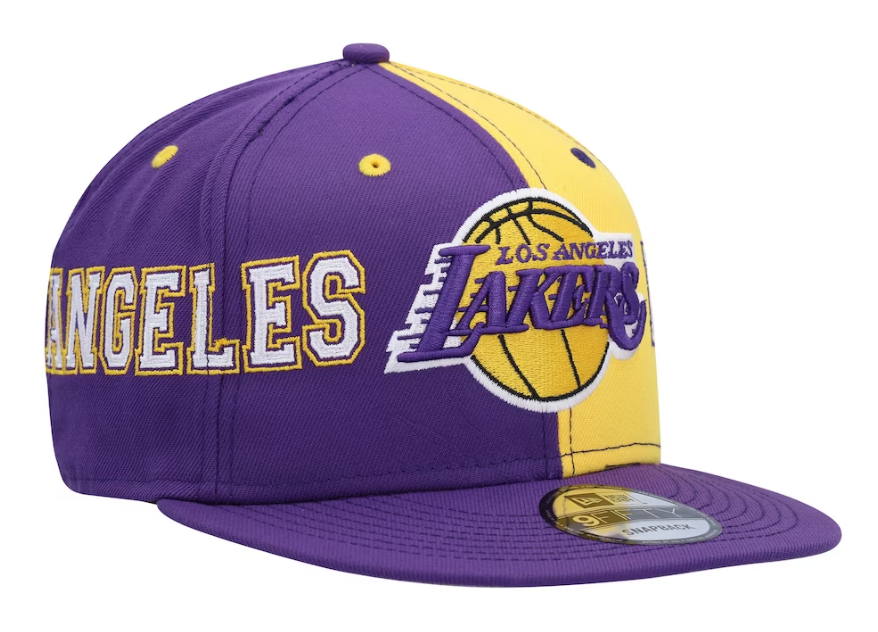 Los Angeles Lakers New Era Team Split 9FIFTY Snap Back Hat - Purple/Yellow