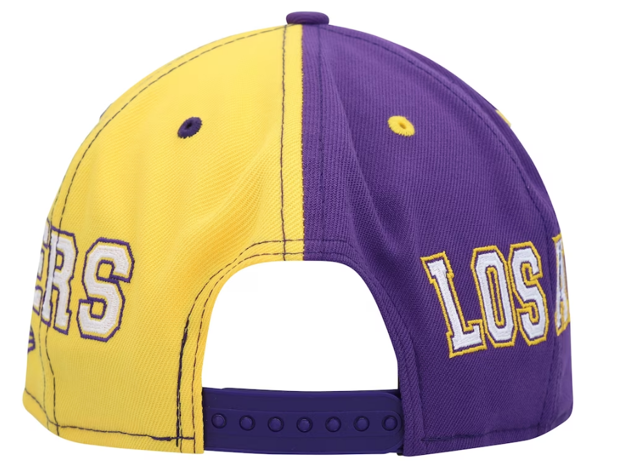 Los Angeles Lakers New Era Team Split 9FIFTY Snap Back Hat - Purple/Yellow
