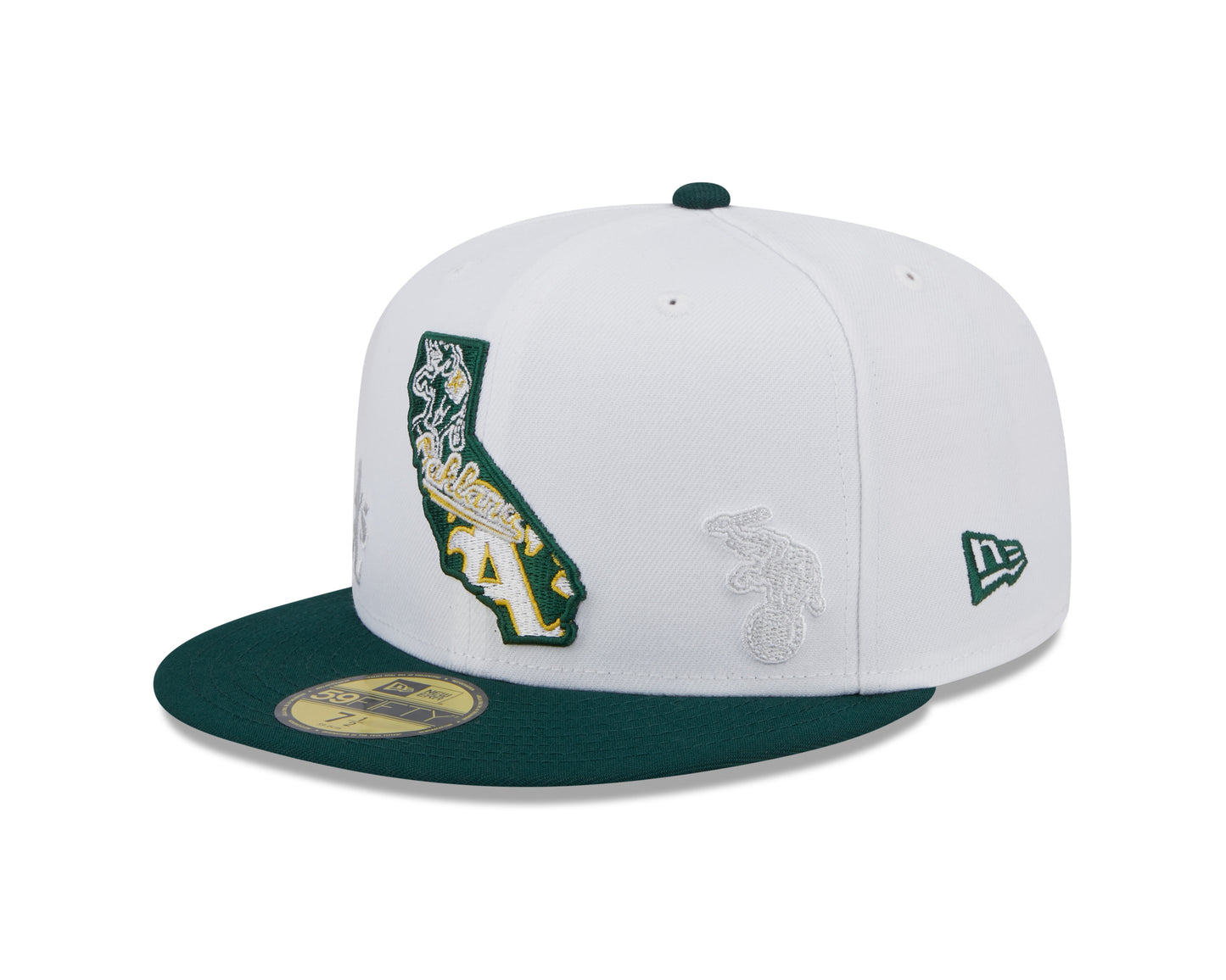 Oakland Athletics New Era State 59FIFTY Fitted Hat - White