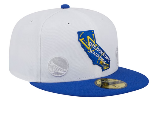 Golden State Warriors NBA New Era State 59FIFTY Fitted Hat - White
