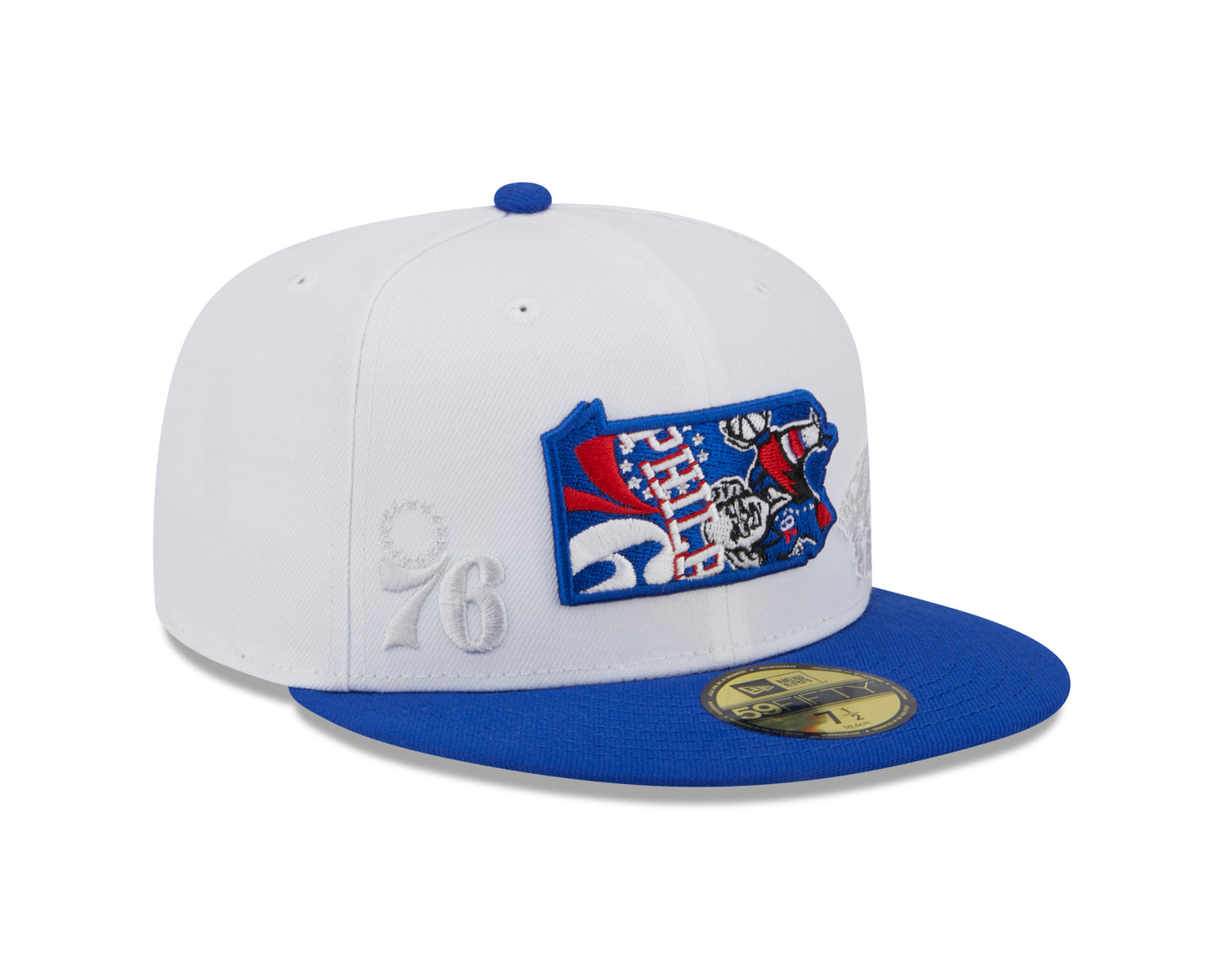Philadelphia 76ers NBA New Era State 59FIFTY Fitted Hat - White
