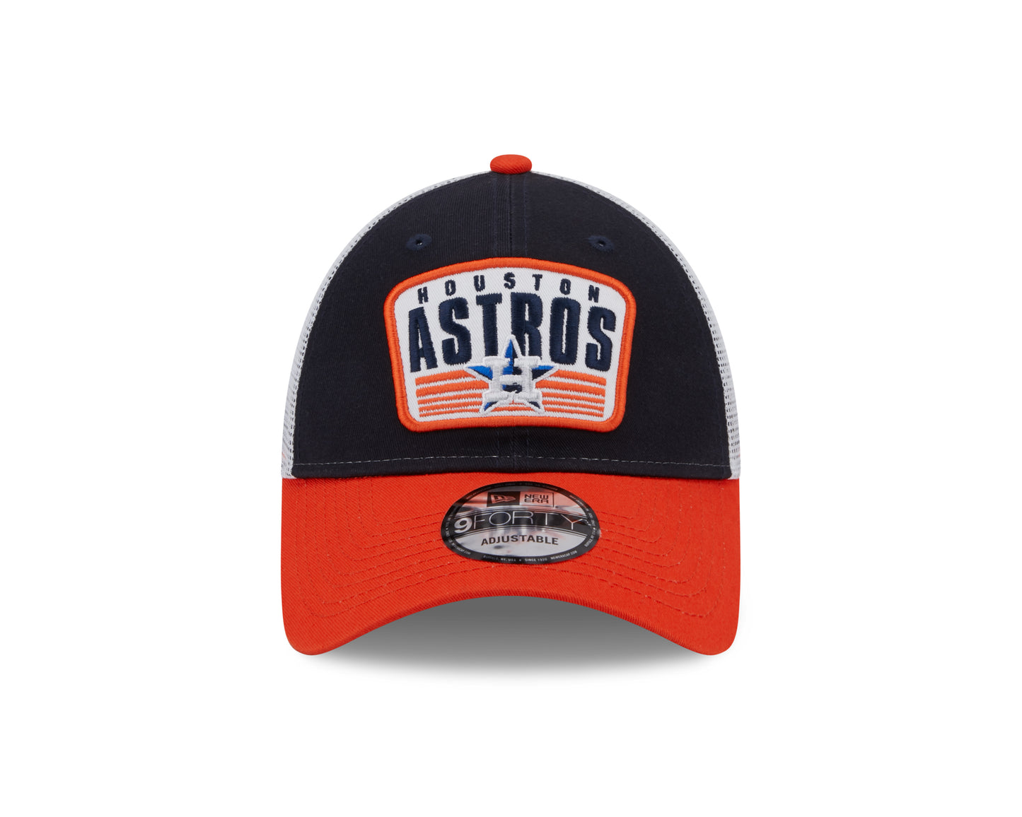 Houston Astros New Era Logo Patch Trucker 9FORTY Snapback Hat