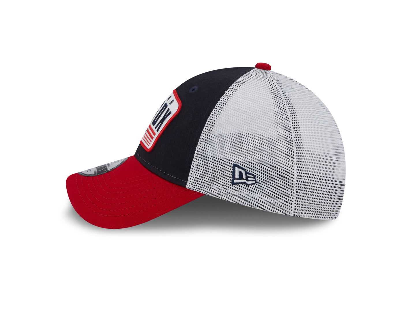 Boston Red Sox New Era Logo Patch Trucker 9FORTY Snapback Hat