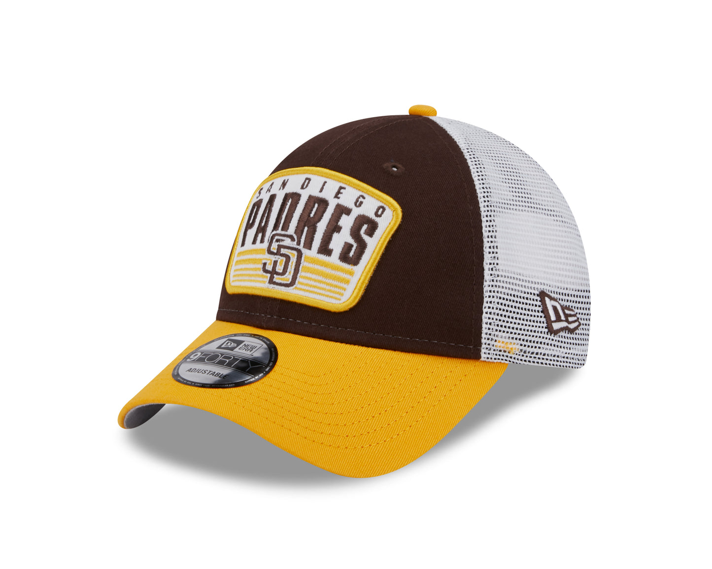 San Diego Padres New Era Logo Patch Trucker 9FORTY Snapback Hat