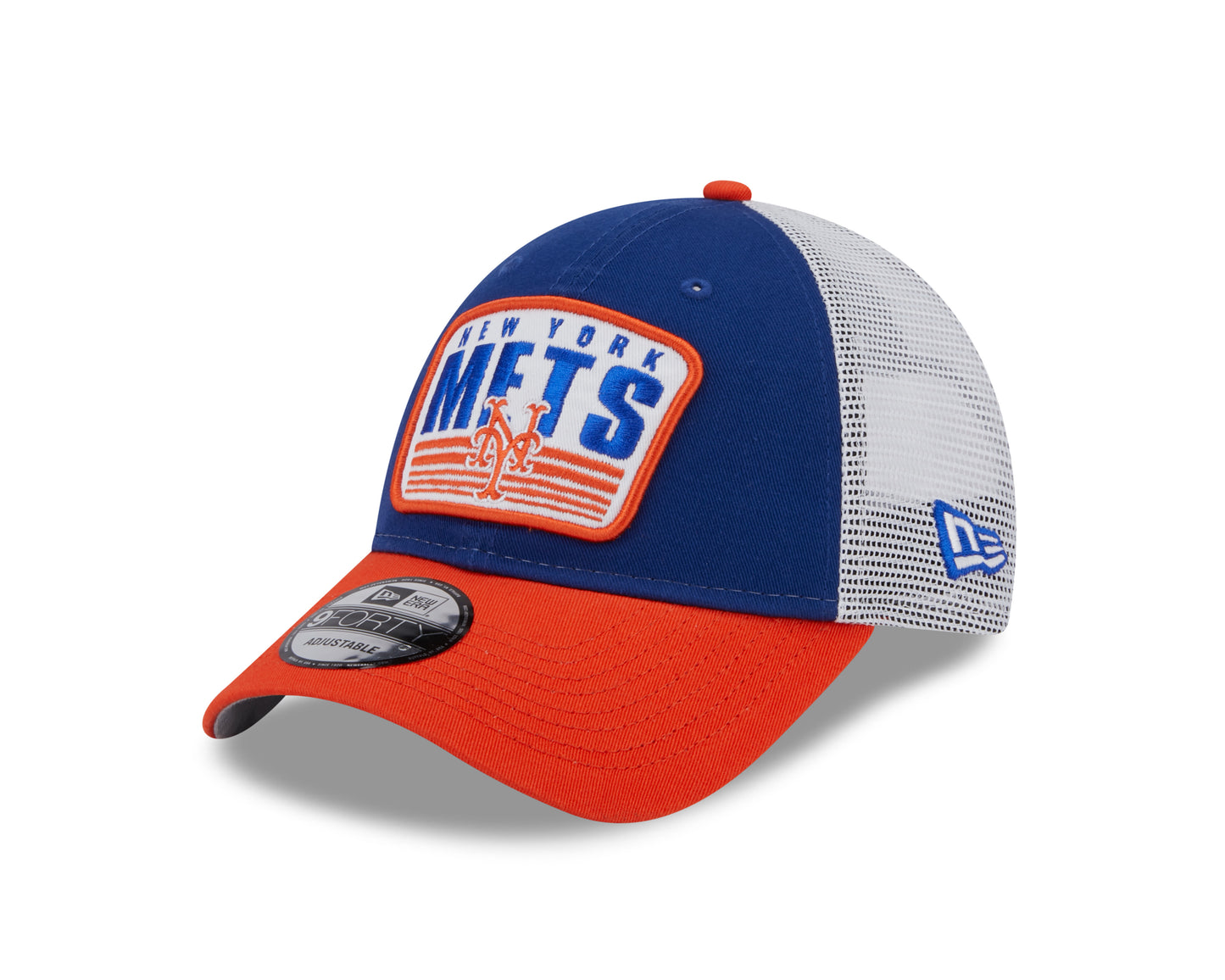 New York Mets New Era Logo Patch Trucker 9FORTY Snapback Hat