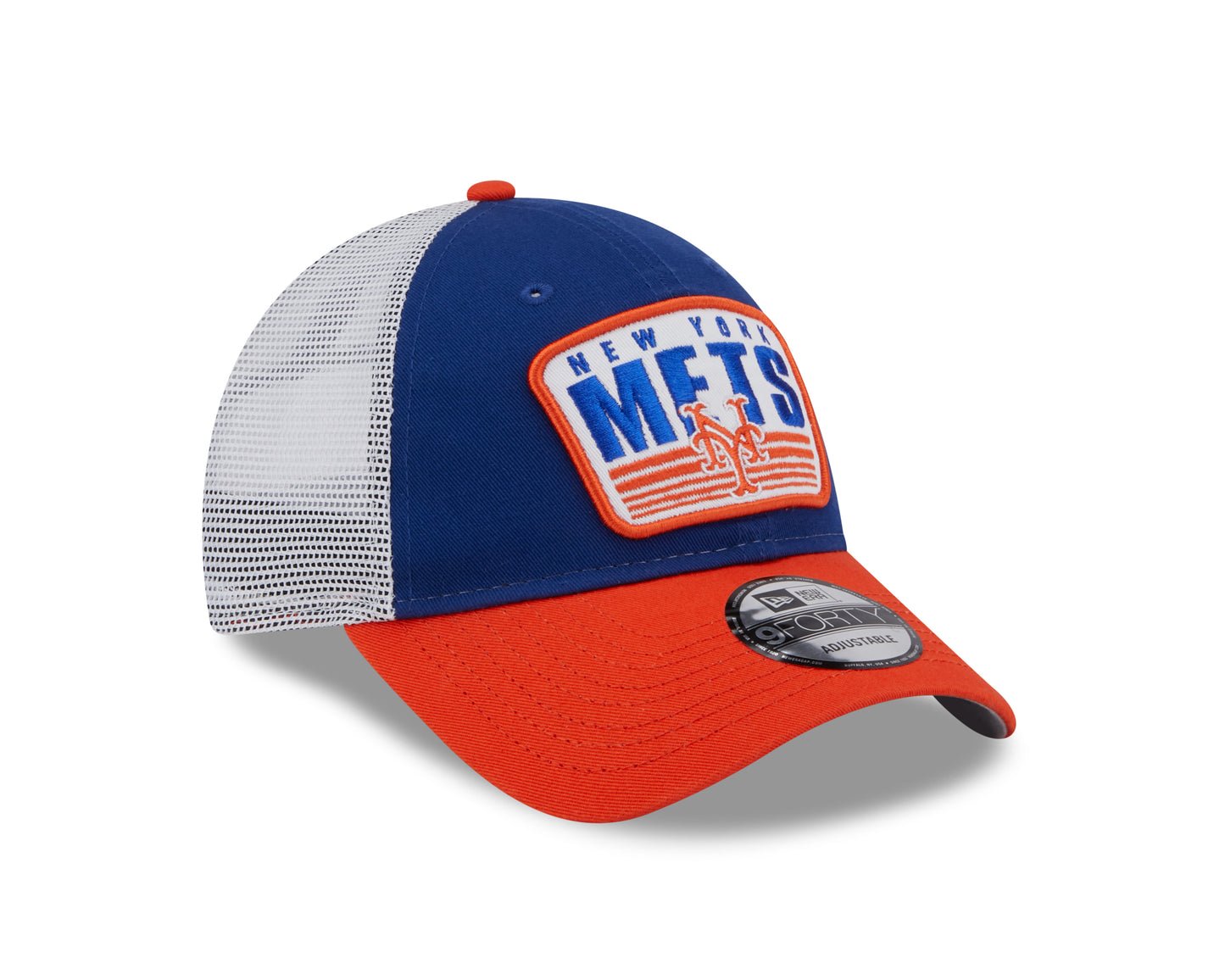 New York Mets New Era Logo Patch Trucker 9FORTY Snapback Hat