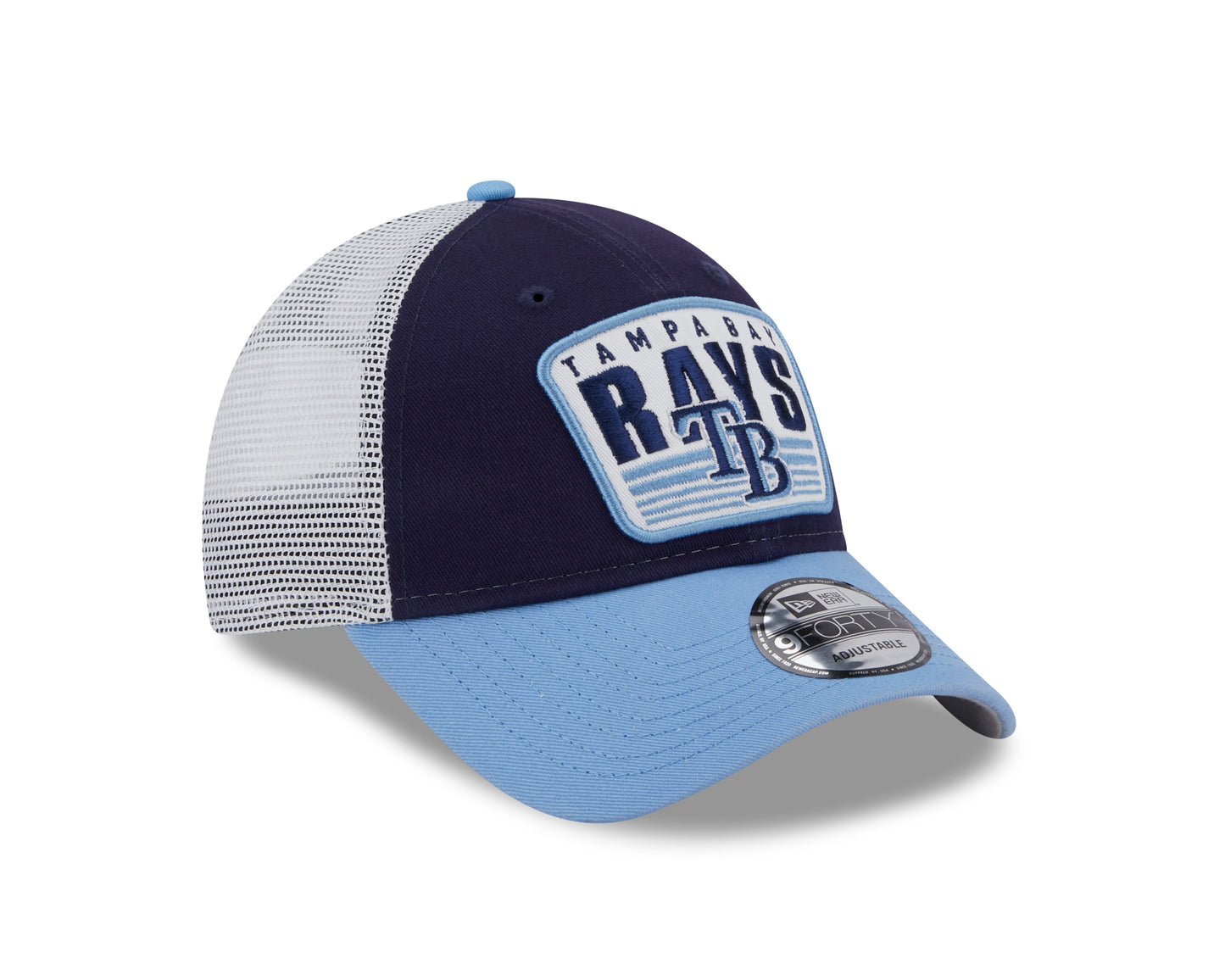 Tampa Bay Rays New Era Logo Patch Trucker 9FORTY Snapback Hat