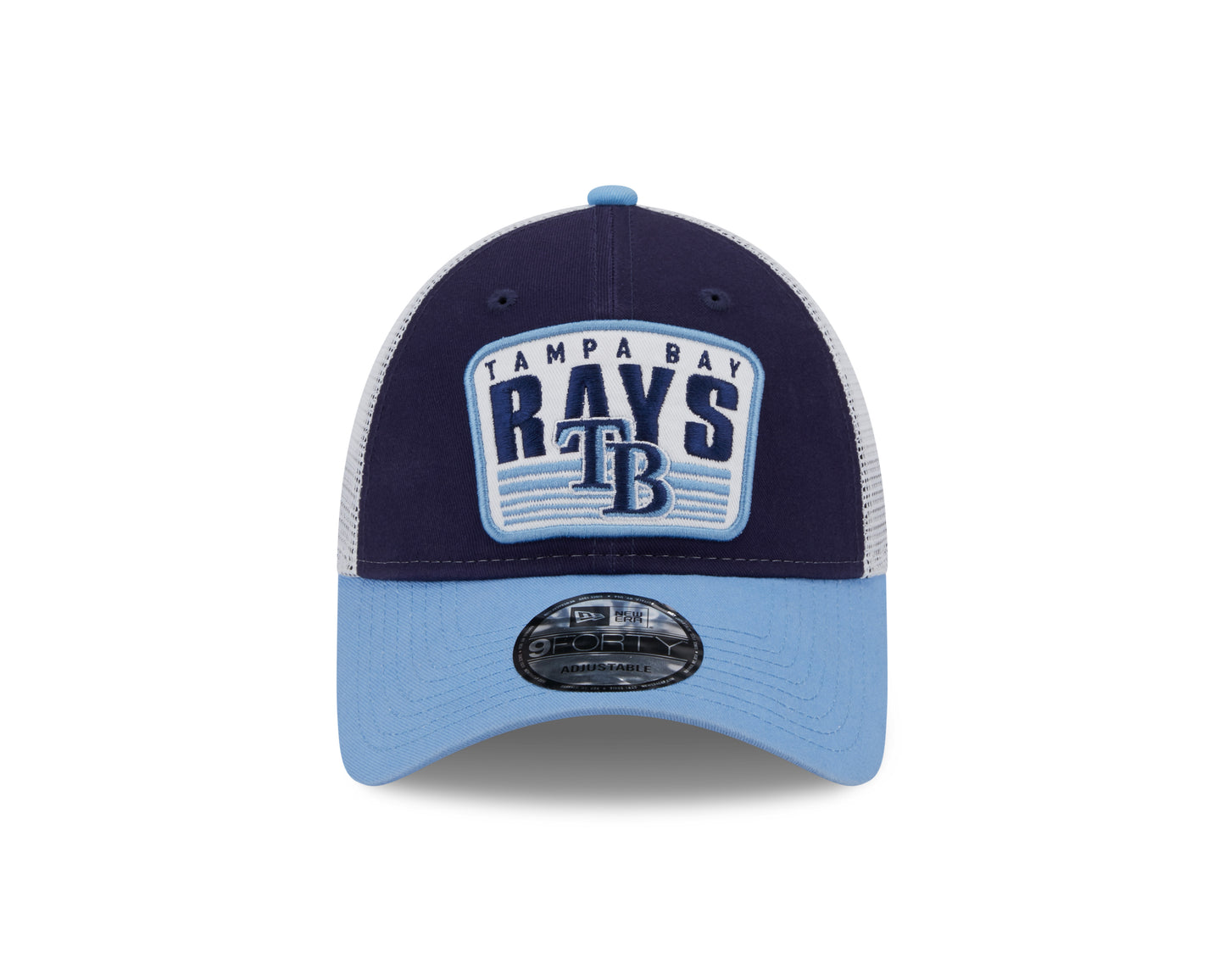 Tampa Bay Rays New Era Logo Patch Trucker 9FORTY Snapback Hat