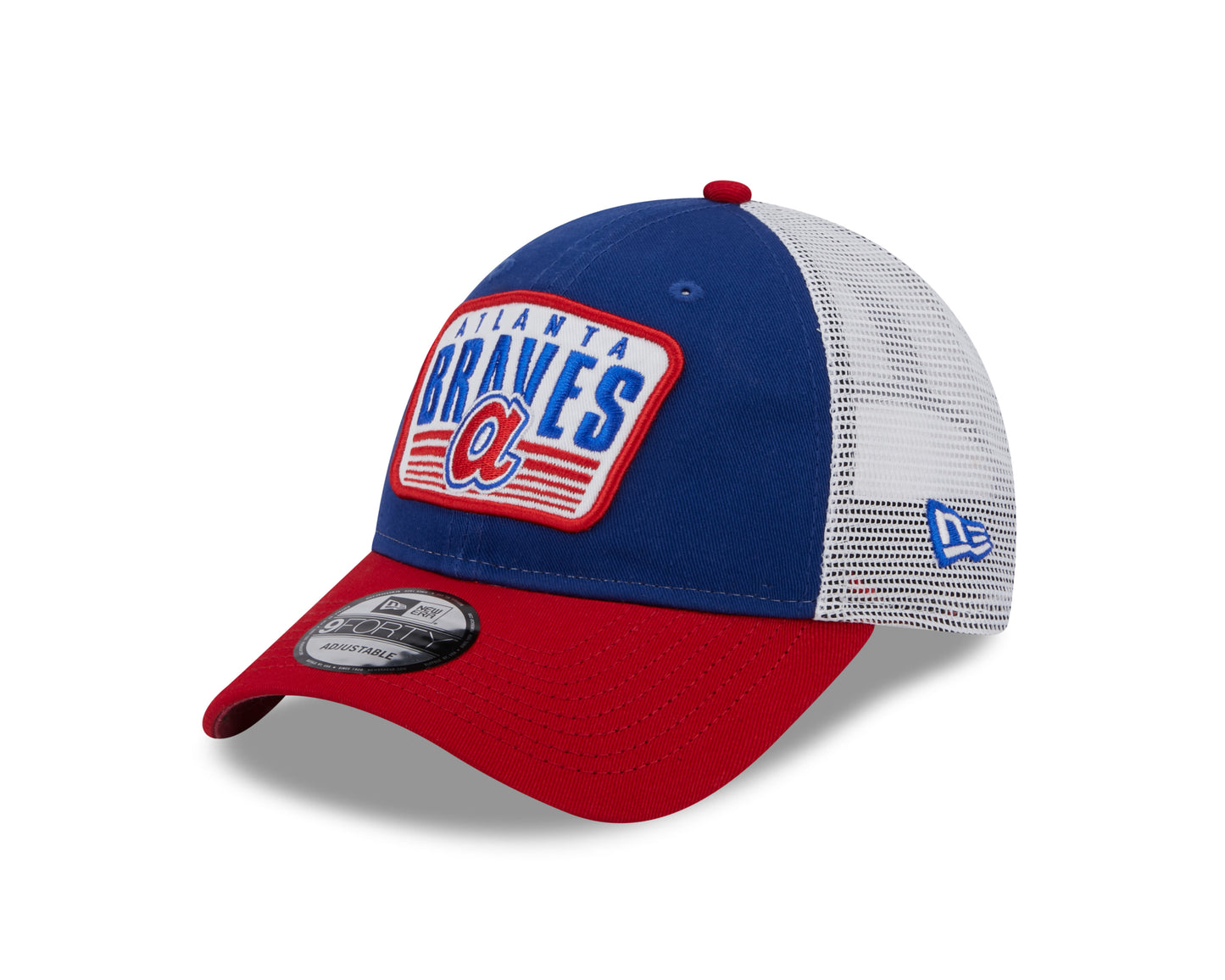 Atlanta Braves New Era Logo Patch Trucker 9FORTY Snapback Hat