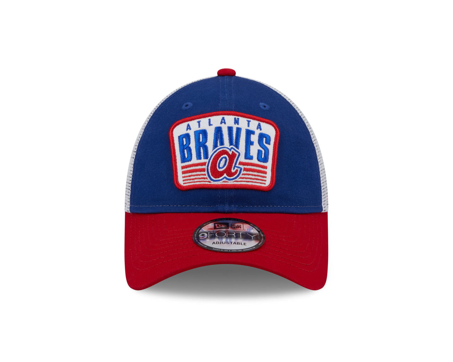 Atlanta Braves New Era Logo Patch Trucker 9FORTY Snapback Hat