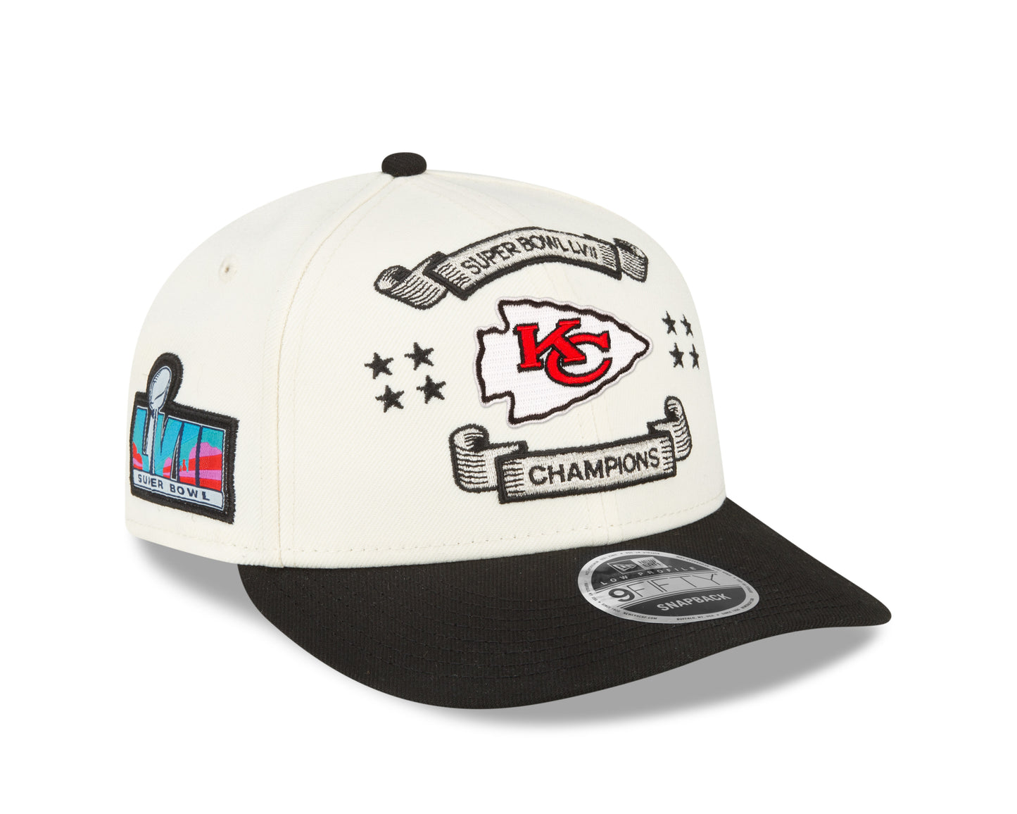 Kansas City Chiefs New Era Super Bowl Locker Room Champ LVII 9FIFTY Low Profile Hat - Cream