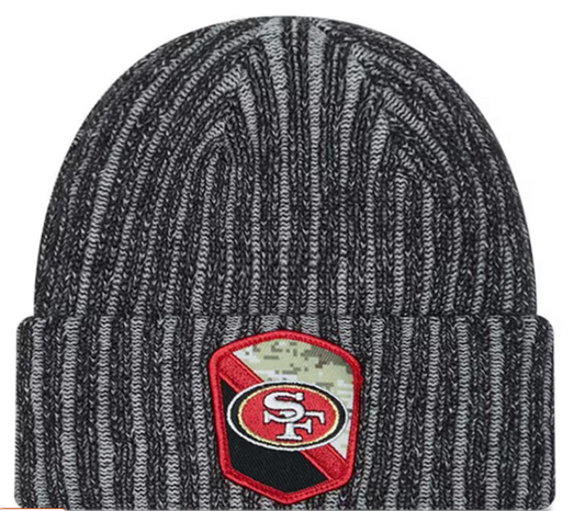 San Francisco 49ers New Era Black 2023 Salute To Service Cuffed Knit Hat