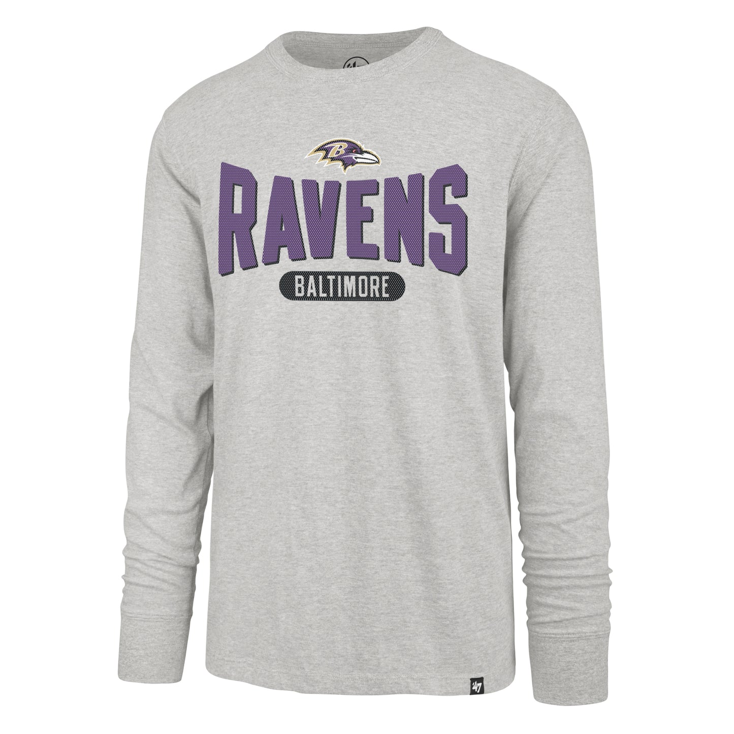 Baltimore Ravens '47 Brand Relay Grey Outstrech Long Sleeve