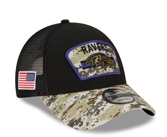 Baltimore Ravens New Era 2021 Salute To Service 9Forty Adjustable Hat