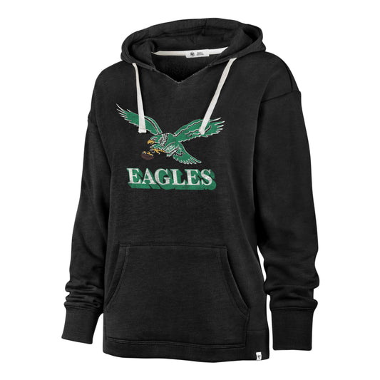 Philadelphia Eagles '47 Brand Women's Legacy Flint Black Kennedy Pullover Hoodie