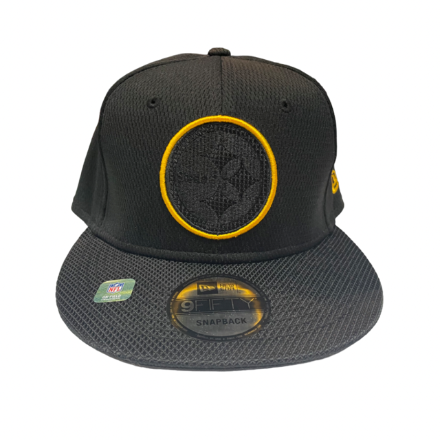 Pittsburgh Steelers New Era Road Sideline 9Fifty Adjustable Hat - Black