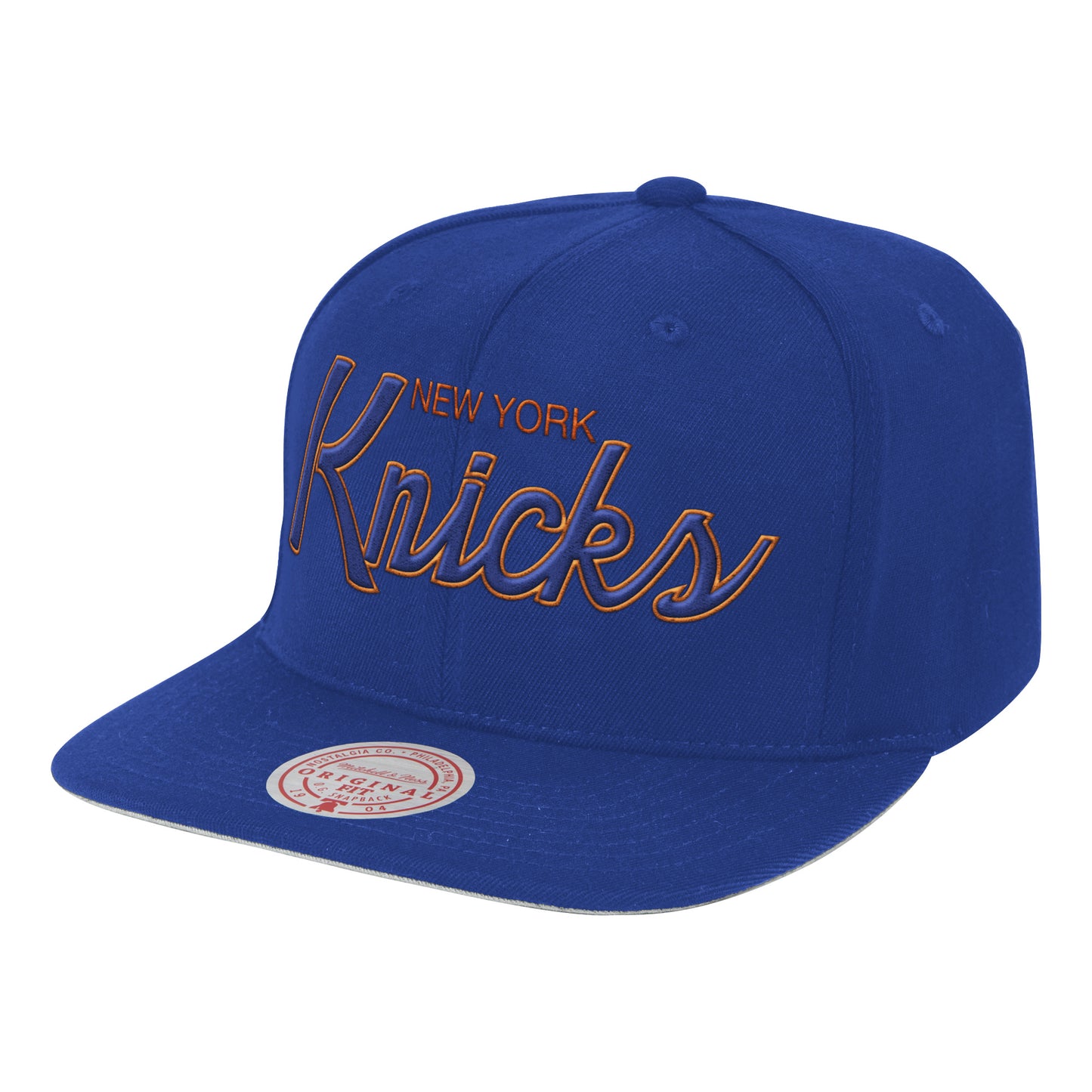 New York Knicks Mitchell & Ness 1973 NBA Champ Year Trophy Snapback Hat - Blue