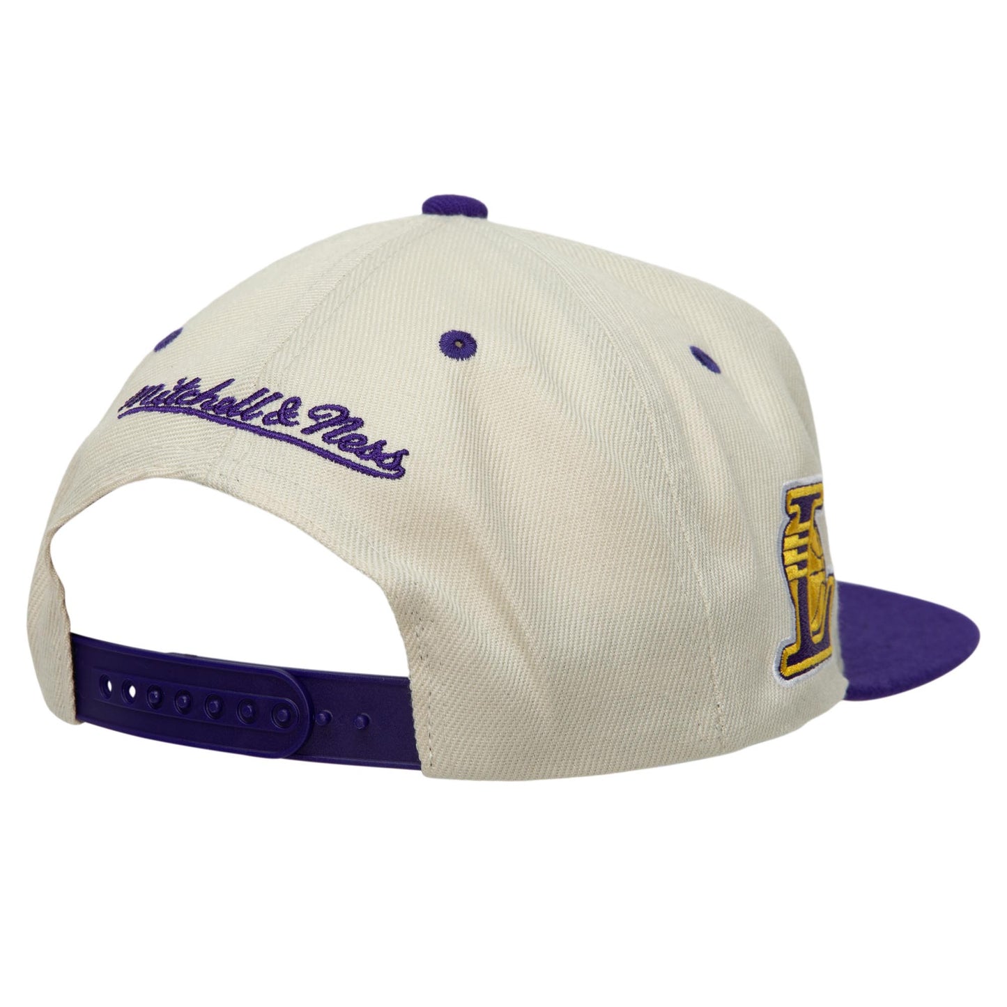 Los Angeles Lakers Mitchell & Ness Sail 2 Tone Snapback Hat - Cream